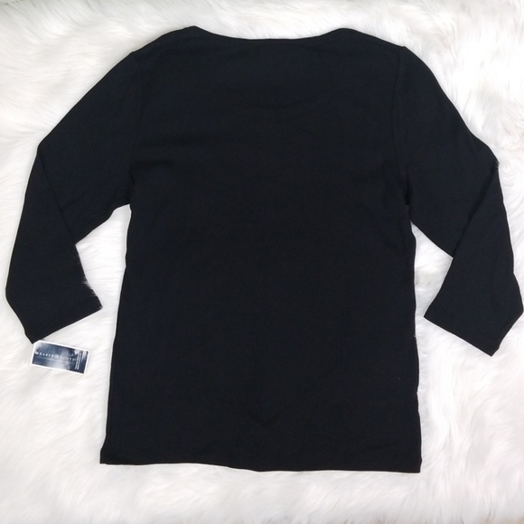 Karen Scott Love and Bloom Tee Black - Picture 2 of 3